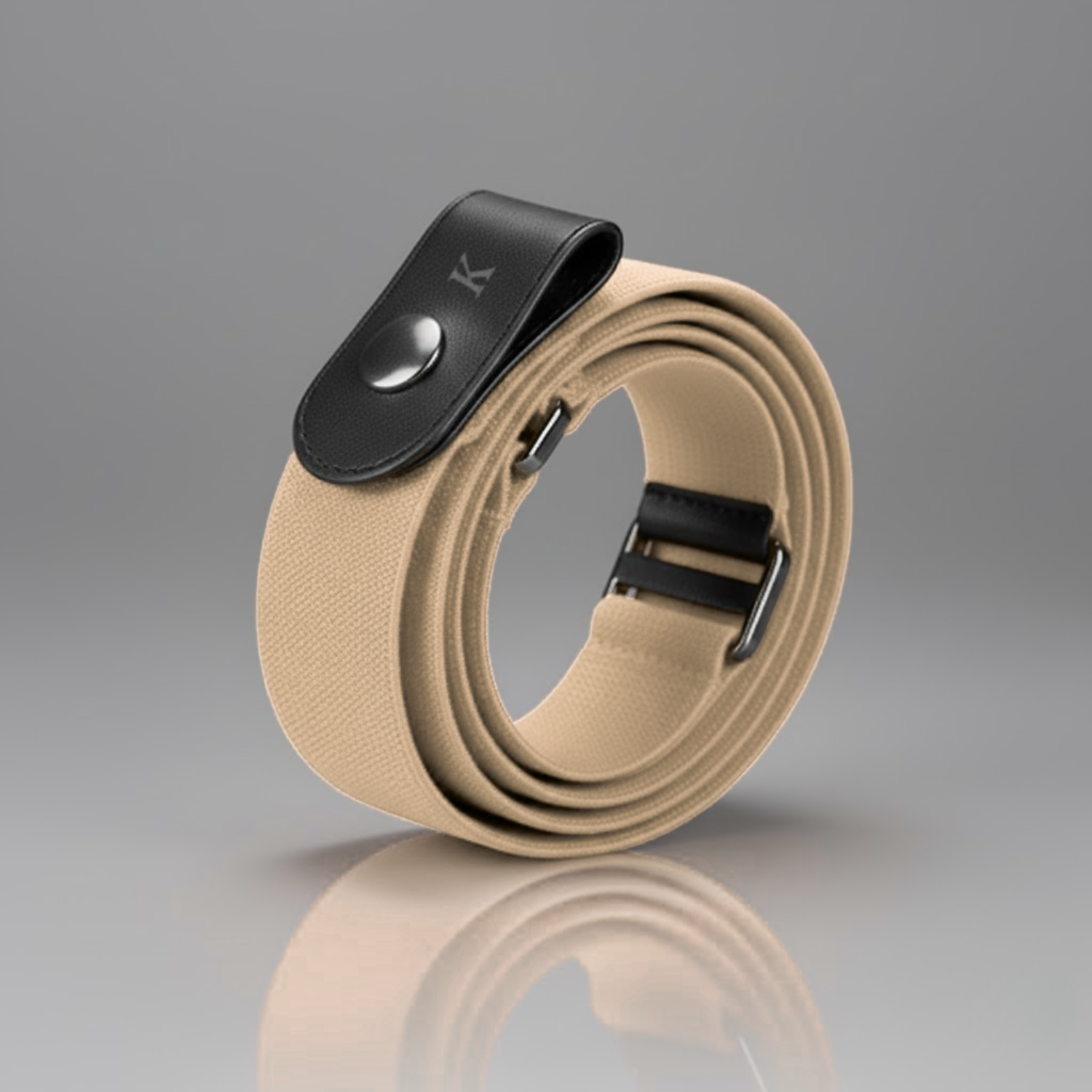 KESTON BUCKLE FREE BELT - BEIGE