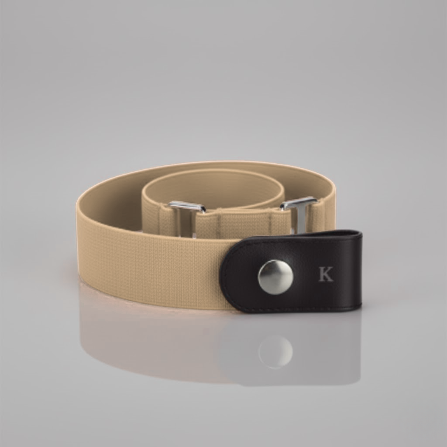 KESTON BUCKLE FREE BELT - BEIGE
